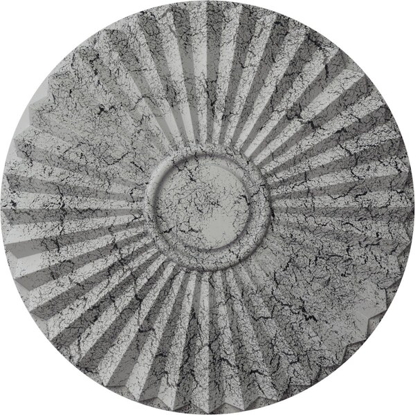 Ekena Millwork Shakuras Ceiling Medallion (For Canopies up to 5"), 19 3/4"OD x 1 3/8"P, Ultra Pure White Crackle CM20SHUWC - main